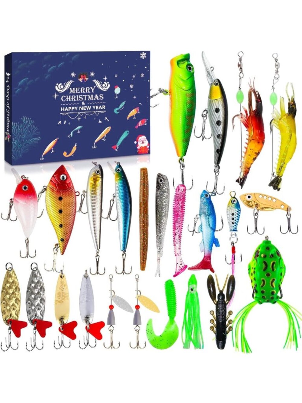 24-Day Fishing Lure Advent Calendar for Men & Teens - Perfect Holiday Gift!
